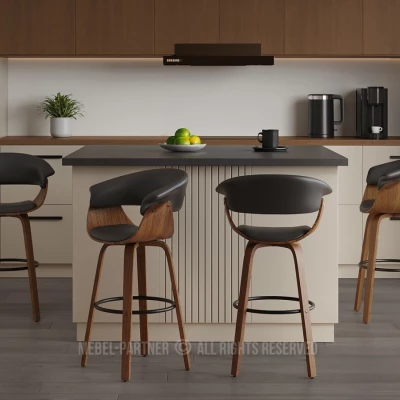 Barová židle MAITE - ořech / černá