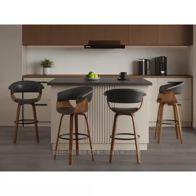 Barová židle MAITE - ořech / černá