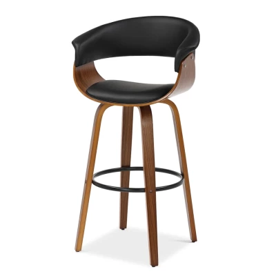Barová židle MAITE - ořech / černá