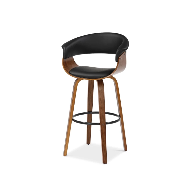 Barová židle MAITE - ořech / černá