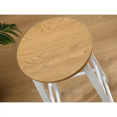 Barová stolička NAIRA - dub / bílá