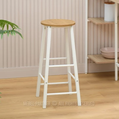 Barová stolička NAIRA - dub / bílá