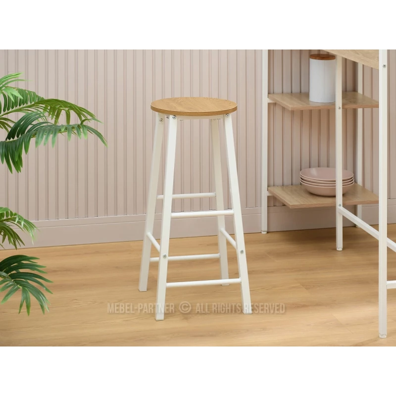 Barová stolička NAIRA - dub / bílá