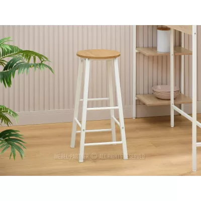 Barová stolička NAIRA - dub / bílá