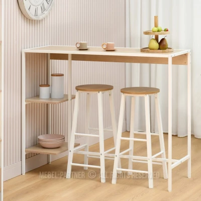 Barová stolička NAIRA - dub / bílá