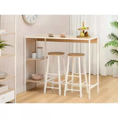 Barová stolička NAIRA - dub / bílá