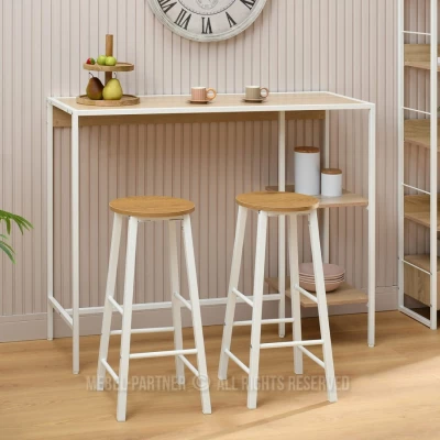 Barová stolička NAIRA - dub / bílá