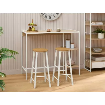 Barová stolička NAIRA - dub / bílá