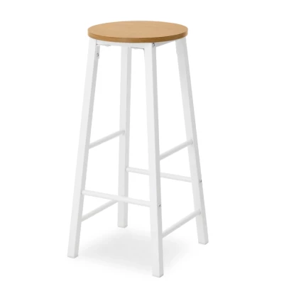 Barová stolička NAIRA - dub / bílá