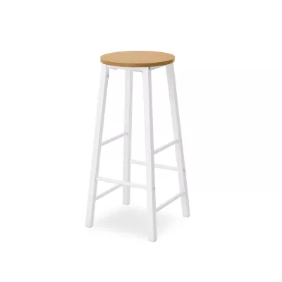 Barová stolička NAIRA - dub / bílá