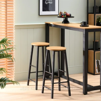 Barová stolička NAIRA - dub / černá