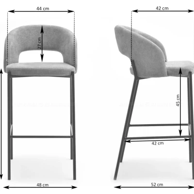 Čalouněná barová židle HEIMY - krémová / černá