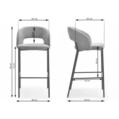 Čalouněná barová židle HEIMY - krémová / černá