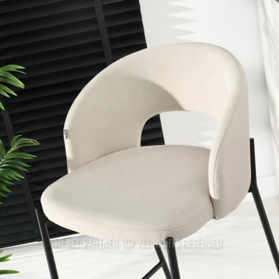 Čalouněná barová židle HEIMY - krémová / černá