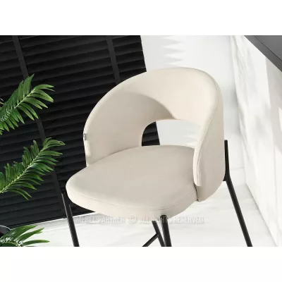 Čalouněná barová židle HEIMY - krémová / černá