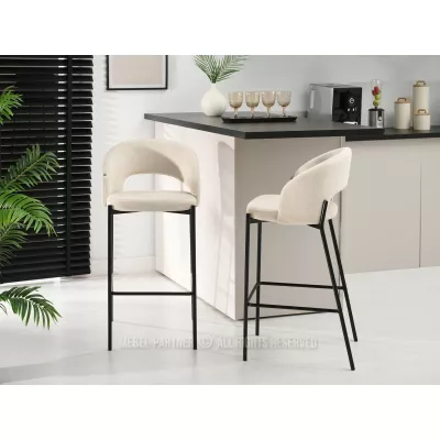 Čalouněná barová židle HEIMY - krémová / černá