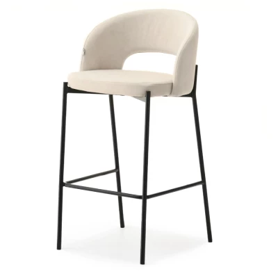 Čalouněná barová židle HEIMY - krémová / černá