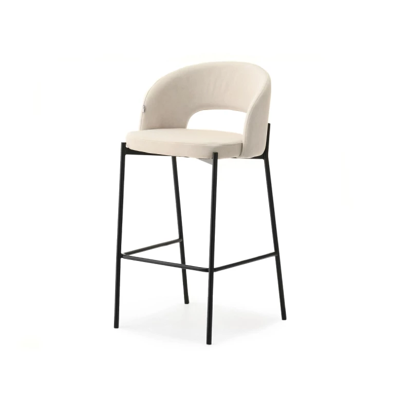 Čalouněná barová židle HEIMY - krémová / černá