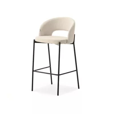 Čalouněná barová židle HEIMY - krémová / černá