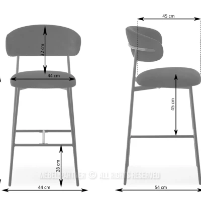 Barová židle SABINA - krémová / černá