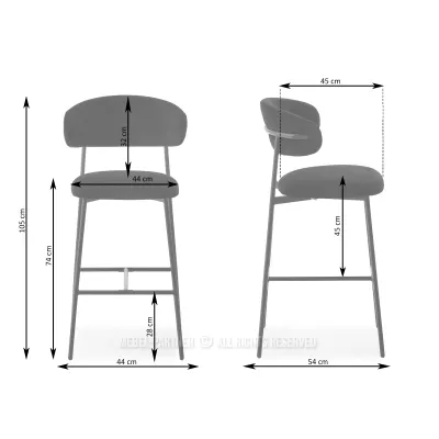 Barová židle SABINA - krémová / černá