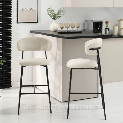 Barová židle SABINA - krémová / černá