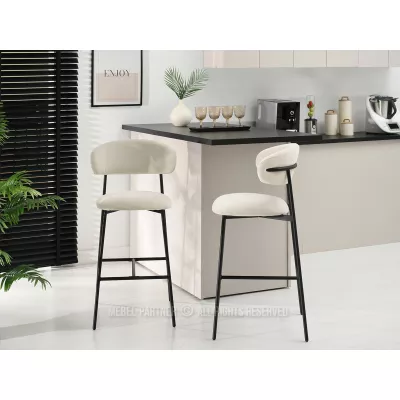 Barová židle SABINA - krémová / černá