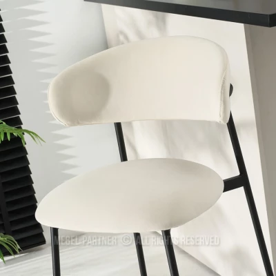 Barová židle SABINA - krémová / černá