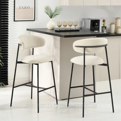 Barová židle SABINA - krémová / černá