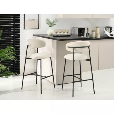 Barová židle SABINA - krémová / černá