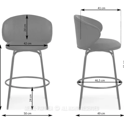 Čalouněná barová židle MAGELA - měděná / černá
