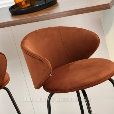 Čalouněná barová židle MAGELA - měděná / černá