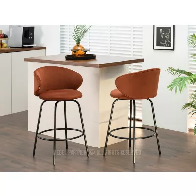 Čalouněná barová židle MAGELA - měděná / černá