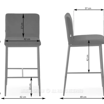 Barová židle DONATELLA - béžová / černá