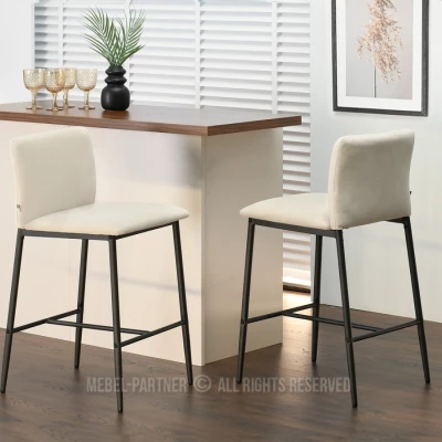 Barová židle DONATELLA - béžová / černá