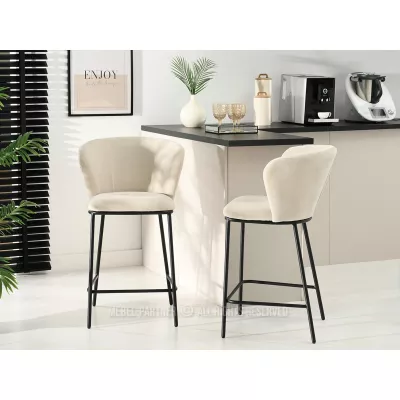 Čalouněná barová židle DALMACIJA - béžová / černá