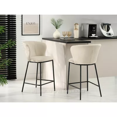 Čalouněná barová židle DALMACIJA - béžová / černá