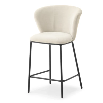 Čalouněná barová židle DALMACIJA - béžová / černá