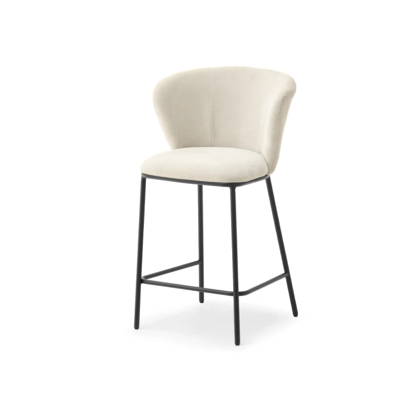 Čalouněná barová židle DALMACIJA - béžová / černá