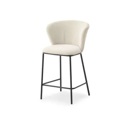 Čalouněná barová židle DALMACIJA - béžová / černá