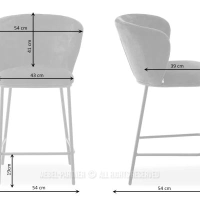 Čalouněná barová židle DALMACIJA - černá