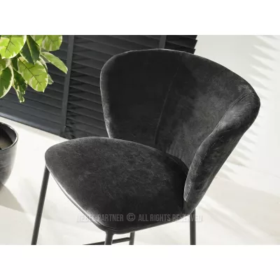 Čalouněná barová židle DALMACIJA - černá