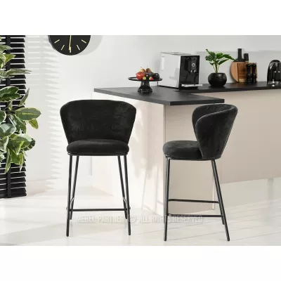 Čalouněná barová židle DALMACIJA - černá