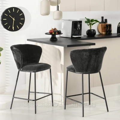 Čalouněná barová židle DALMACIJA - černá