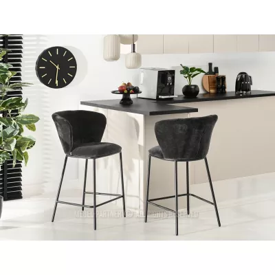 Čalouněná barová židle DALMACIJA - černá