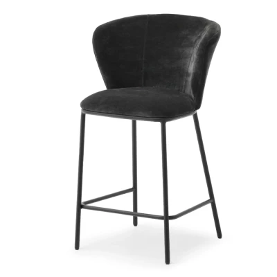 Čalouněná barová židle DALMACIJA - černá