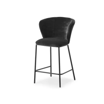 Čalouněná barová židle DALMACIJA - černá