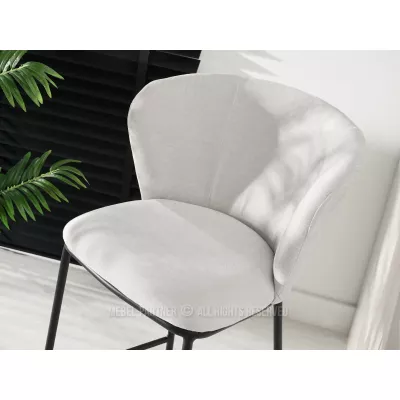 Čalouněná barová židle DALMACIJA - šedá / černá