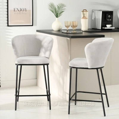 Čalouněná barová židle DALMACIJA - šedá / černá