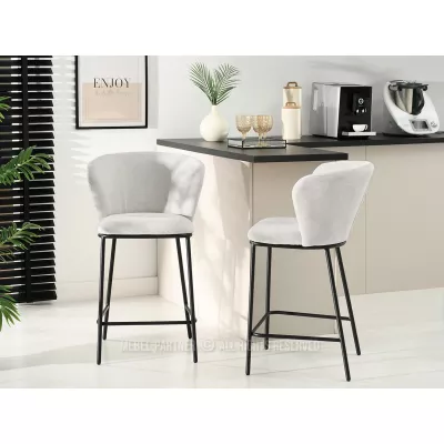 Čalouněná barová židle DALMACIJA - šedá / černá